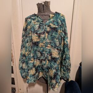 Women's Multicolor Abstract Top NWT